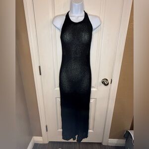 Black Halter Neck Maxi Dress